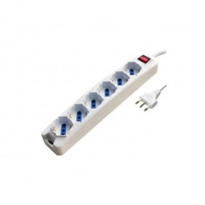 Multipresa schuko/bipasso MKC cavo da 1,5 m - bianca con interruttore 6 posti 492518317