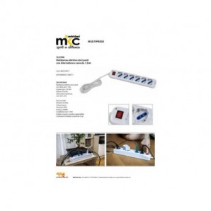 Multipresa schuko/bipasso MKC cavo da 1,5 m - bianca con interruttore 6 posti 492518317
