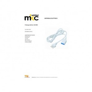 Prolunga elettrica MKC spina 16A presa 10/16A - cavo 3x1 mm² bianca cavo 3 m 492517384