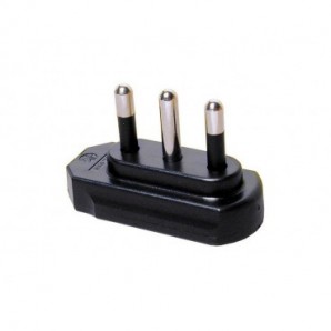 Spina di rete piatta 90° 2P+T 16A MKC conf. bulk nera 492517934