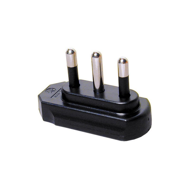 Spina di rete piatta 90° 2P+T 16A MKC conf. bulk nera 492517934