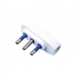 Spina di rete piatta 90° 2P+T 16A MKC conf. bulk bianca 492517933