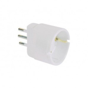 Adattatore di rete spina 2P+T 10A presa schuko MKC bianco 492517922