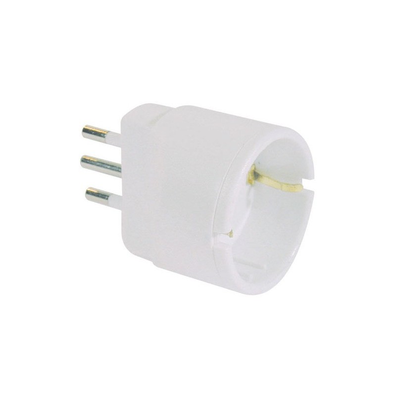 Adattatore di rete spina 2P+T 10A presa schuko MKC bianco 492517922