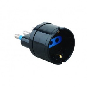Adattatore di rete spina 2P+T 10A presa schuko MKC nero 492517921