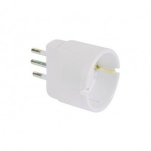 Adattatore di rete spina 2P+T 16A presa schuko MKC bianco 492517923