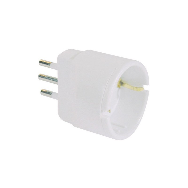 Adattatore di rete spina 2P+T 16A presa schuko MKC bianco 492517923