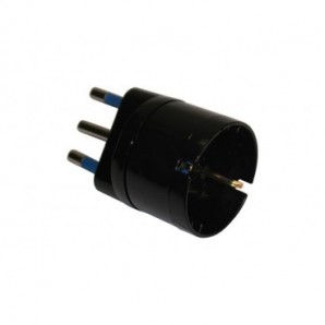Adattatore di rete spina 2P+T 16A presa schuko MKC nero 492518358