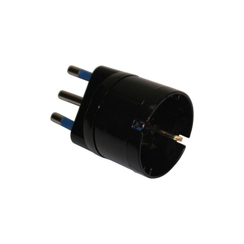Adattatore di rete spina 2P+T 16A presa schuko MKC nero 492518358