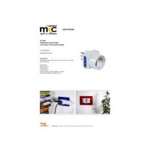 Adattatore di rete triplo e presa Schuko bianco MKC con 2 prese 10A 492518070