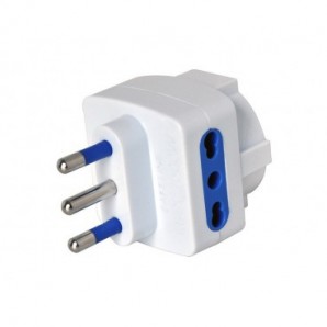 Adattatore di rete triplo e presa Schuko bianco MKC con 2 prese 16A 492518068