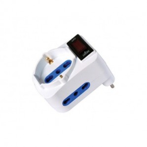 Adattatore di rete spina 10A 2 prese 10/16A bipasso + 1 presa schuko/bipasso MKC bianco - 492519356