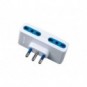 Adattatore di rete spina 2P+T 16A 4 prese bipasso 10/16A MKC bianco 492518027
