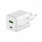 Caricabatterie rapido GaN 43W con uscita USB-A e USB-C Media Range bianco MRMA113-2