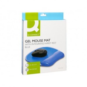 Tappetino per mouse Q-Connect con poggiapolsi in gel 23x20x2 cm blu KF10378