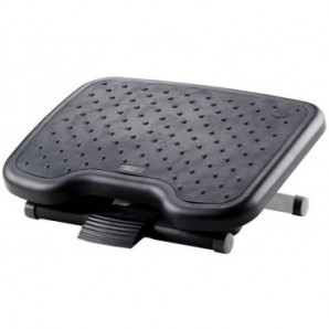 Poggiapiedi Q-Connect con tappetino in gomma regolabile in altezza 46x34x11 cm antracite - KF17983