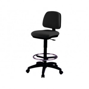 Sgabello tecnico Unisit Esos EOE4S seduta alta poggiapiedi telescopico rivestimento Eco nero - EOE4S/EN_new