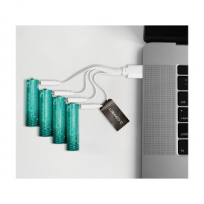 Batterie ricaricabili Q-Connect AA con cavo USB-C - 1400 mAh - 1,5 V conf. 4 pz in blister - KF14129