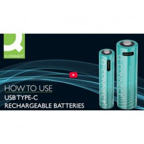Batterie ricaricabili Q-Connect AAA con cavo USB-C - 750 mAh - 1,5V conf. 4 pz in blister - KF14130