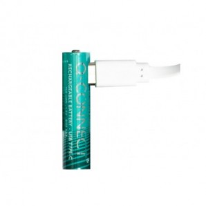 Batterie ricaricabili Q-Connect AAA con cavo USB-C - 750 mAh - 1,5V conf. 4 pz in blister - KF14130