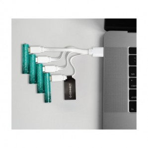 Batterie ricaricabili Q-Connect AAA con cavo USB-C - 750 mAh - 1,5V conf. 4 pz in blister - KF14130