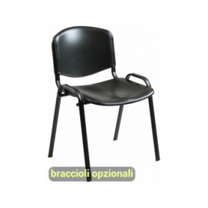 Sedia visitatore a 4 gambe Unisit Dado D5PS - struttura nera - PPL nero - conf. 2 pz - D5PS/2/NE