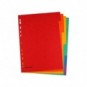 Divisori intercalari A4 Donau in cartoncino 225 g/m² - colori assortiti - conf. 50 x 6 tasti - 330364