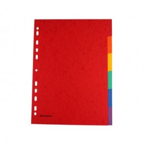 Divisori intercalari A4 Donau in cartoncino 225 g/m² - colori assortiti - conf. 50 x 6 tasti - 330364
