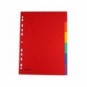 Divisori intercalari A4 Donau in cartoncino 225 g/m² - colori assortiti - conf. 50 x 6 tasti - 330364