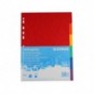 Divisori intercalari A4 Donau in cartoncino 225 g/m² - colori assortiti - conf. 50 x 6 tasti - 330364
