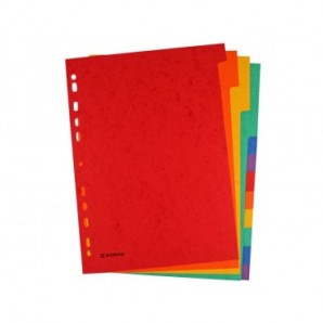 Divisori intercalari A4 Donau in cartoncino 225 g/m² - colori assortiti - conf. 25 x 12 tasti - 330365