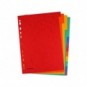 Divisori intercalari A4 Donau in cartoncino 225 g/m² - colori assortiti - conf. 25 x 12 tasti - 330365