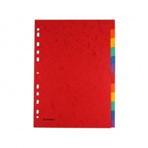 Divisori intercalari A4 Donau in cartoncino 225 g/m² - colori assortiti - conf. 25 x 12 tasti - 330365