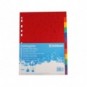 Divisori intercalari A4 Donau in cartoncino 225 g/m² - colori assortiti - conf. 25 x 12 tasti - 330365