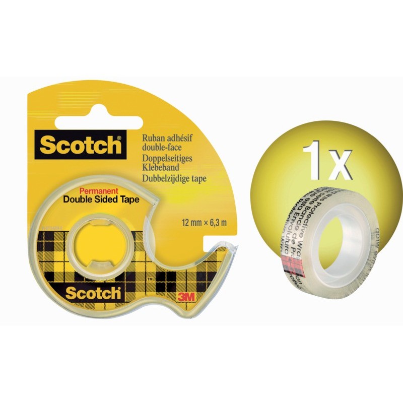 Nastro biadesivo Scotch® 136D SOEU trasparente con dispenser a chiocciola 12,7 mm x 6,3 m - 136D-MDOEU