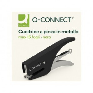 Cucitrice a pinza in metallo Q-Connect max 15 fogli - nero KF14381