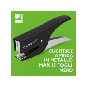 Cucitrice a pinza in metallo Q-Connect max 15 fogli - nero KF14381