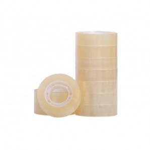 Nastro adesivo trasparente Q-Connect in PP 15 mm x 33 m - torre da 10 rotoli - KF01787
