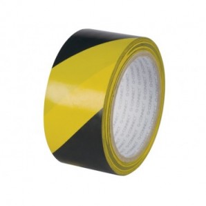 Nastro adesivo di segnalazione nero/giallo Q-Connect - 150 µm 48 mm x 20 m - conf. 6 pezzi - KF04383
