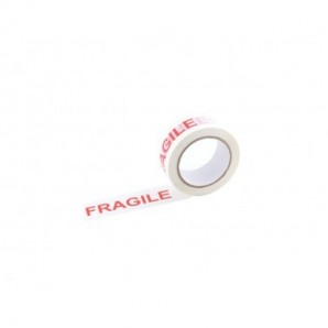 Nastro adesivo scritta 'FRAGILE' bianco/rosso Q-Connect - conf. 6 pezzi - 48 mm x 66 m - KF11206
