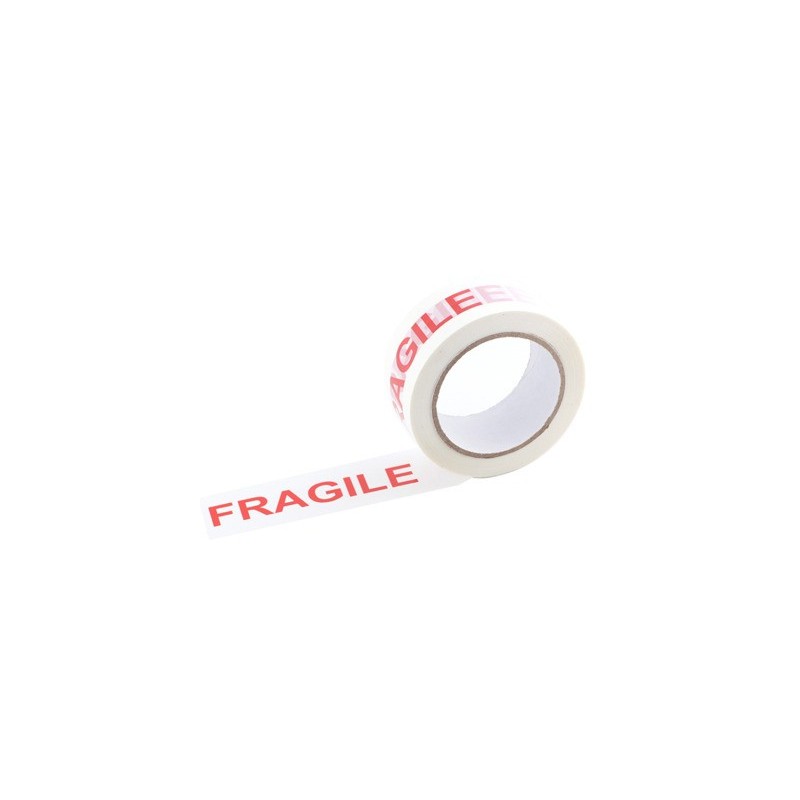 Nastro adesivo scritta 'FRAGILE' bianco/rosso Q-Connect - conf. 6 pezzi - 48 mm x 66 m - KF11206