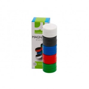 Magneti per lavagne bianche 20 mm Q-Connect colori assortiti - conf. 10 pezzi - - KF02637