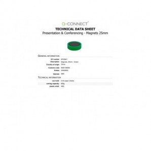 Magneti per lavagne bianche 25 mm Q-Connect verde - conf. 10 pz - KF02641