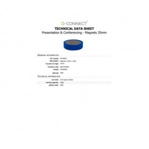 Magneti per lavagne bianche 35 mm Q-Connect blu - conf. 10 pz - KF02646