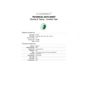 Nastro adesivo scrivibile Q-Connect in PPL opaco trasparente - 19 mm x 33 m - torre da 8 rotoli - KF15241
