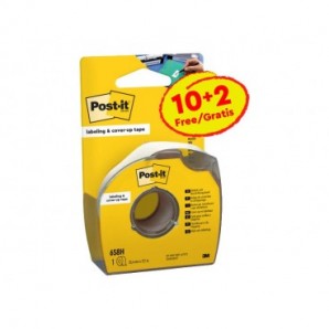 Nastro adesivo per correzione Post-it® Cover Up in carta removibile 25,4 mm x 17,7 m 6 righe - PROMO PACK 10+2