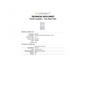 Buste trasparenti chiusura grip in LDPE 50 μm Q-Connect idonee al contatto alimentare - conf. 1000 pz - 6x8 cm