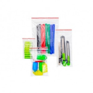 Buste trasparenti chiusura grip in LDPE 50 μm Q-Connect idonee al contatto alimentare - conf. 1000 pz - 8x12 cm