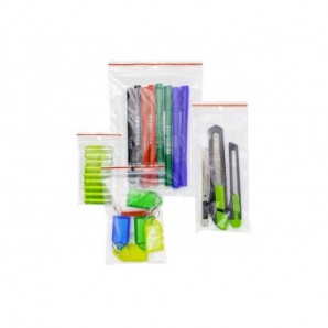 Buste trasparenti chiusura grip in LDPE 50 μm Q-Connect idonee al contatto alimentare - conf. 1000 pz - 9x19 cm