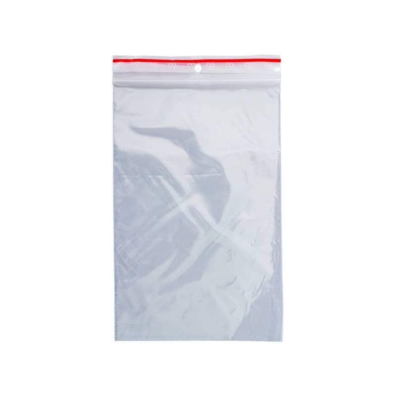 Buste trasparenti chiusura grip in LDPE 50 μm Q-Connect idonee al contatto alimentare - conf. 1000 pz - 12x18 cm